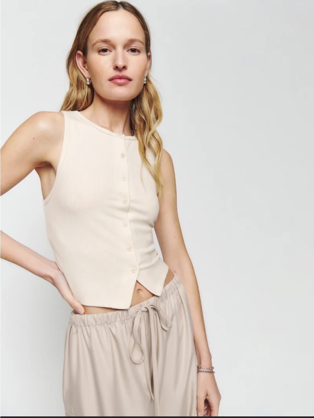 Reformation Renelle knit top - ribbed vest style